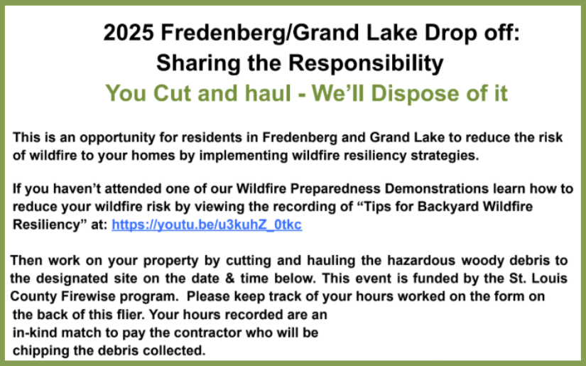2025 Fredenberg/Grand Lake Drop Off Event